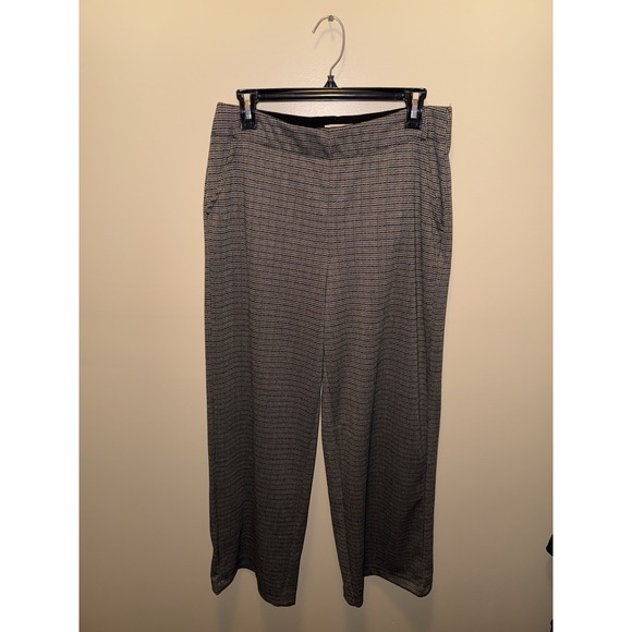 Max Studio Pants - Max Studio London Pants Plaid Wide Leg Pull On Women's Size L Pockets Workwear